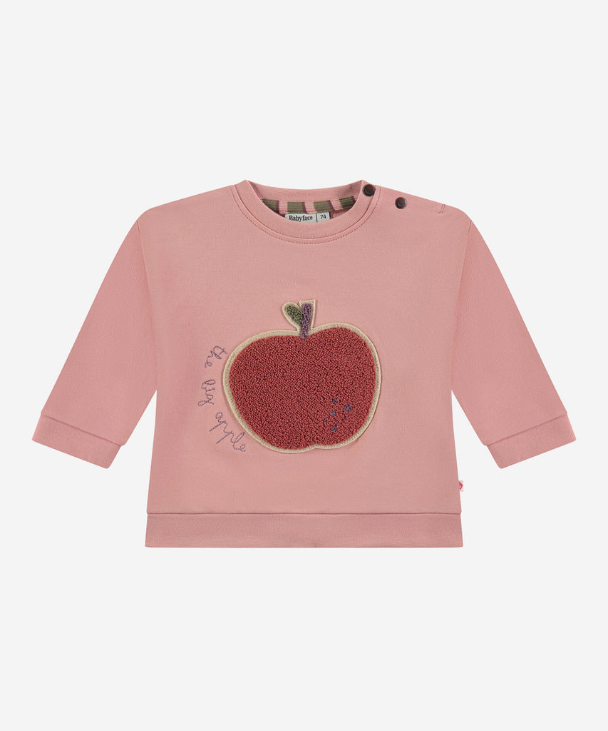 Details:&nbsp; This fashionable baby sweatshirt is made with a Big Apple print on the front, a round neckline, ribbed arm cuffs and waistband, and push buttons on the side for easy opening. Perfect for any little one, this sweatshirt provides both comfort and style.&nbsp;
Color: Powder&nbsp;
Composition:&nbsp; 95% BCI cotton/5% elasthan &nbsp;