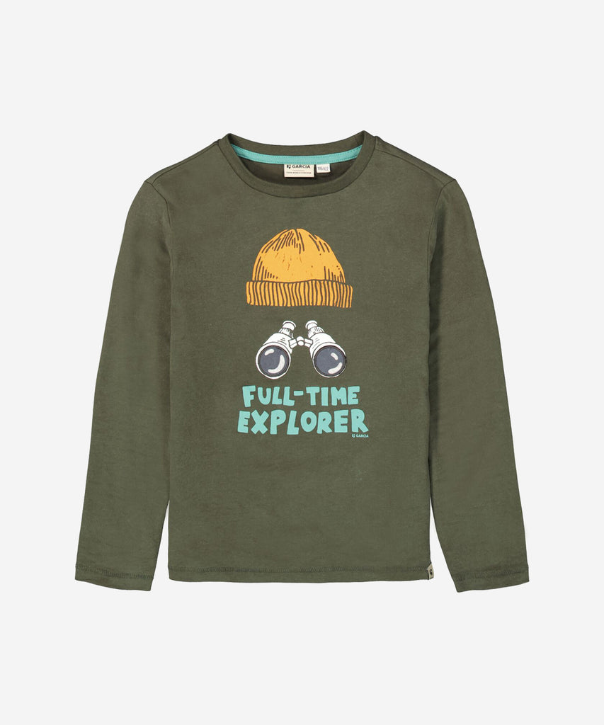 Details: &nbsp;Enhance your casual look with our LS T-Shirt Explorer. This long-sleeved t-shirt features a classic round neckline. The 'Explorer' print on the front adds a touch of playfulness to your outfit. Stay comfortable and stylish in this versatile shirt. &nbsp;
Color:&nbsp; Sprout&nbsp;
Composition:&nbsp; 100% Cotton &nbsp;