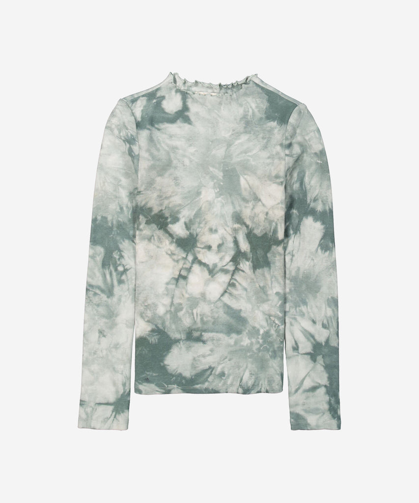 Details: &nbsp;This long sleeve rib t-shirt features a round neckline and a unique tie dye design in misty fields green. Made with comfort and style in mind, it's perfect for everyday wear. Elevate your wardrobe with this trendy and versatile piece.
Color: Misty fields green&nbsp;
Composition:&nbsp; 95% Cotton, 5% Elasthan &nbsp;