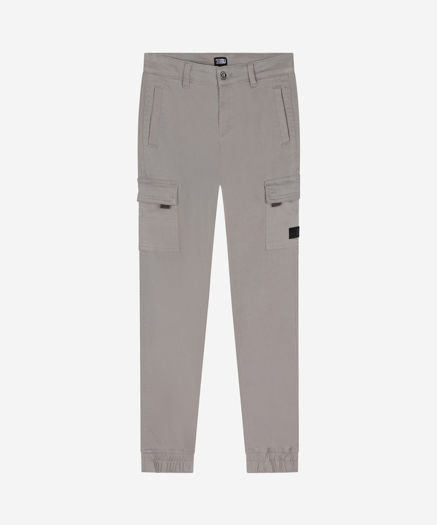 Details: &nbsp;These light grey cargo canvas pants are the perfect combination of style and functionality. With multiple pockets, belt loops, and a zip and button closure, these pants not only provide ample storage space but also a comfortable and secure fit. The pockets on the side of the leg add additional convenience for any task at hand.&nbsp; &nbsp; Color: Light Grey&nbsp; Composition:&nbsp; 98% Cotton/ 2% Elastane &nbsp;