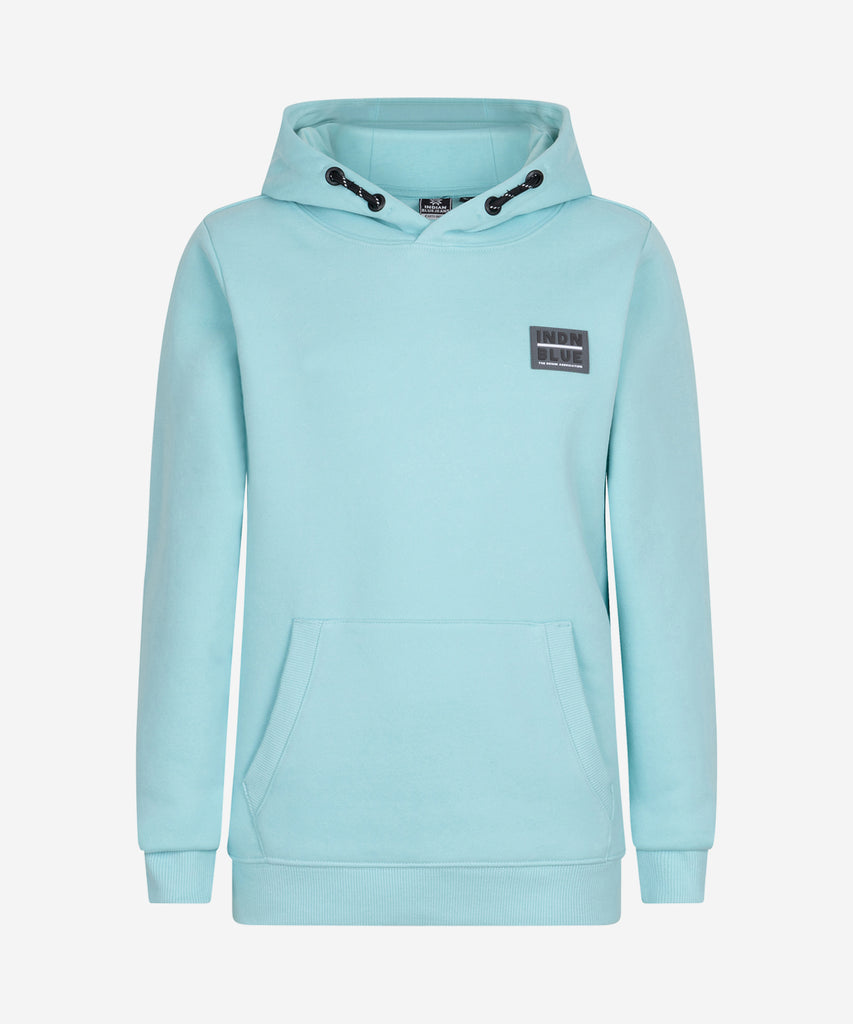 Details:&nbsp; &nbsp;This mint green hoodie features a cozy hood and a convenient kangaroo pouch pocket. With ribbed arm cuffs and waistband, it offers a comfortable fit and stylish look. Perfect for chilly days, this hoodie is a must-have addition to your wardrobe. Color: Mint green&nbsp; Composition:&nbsp; 50% Cotton/ 50% Polyester &nbsp;