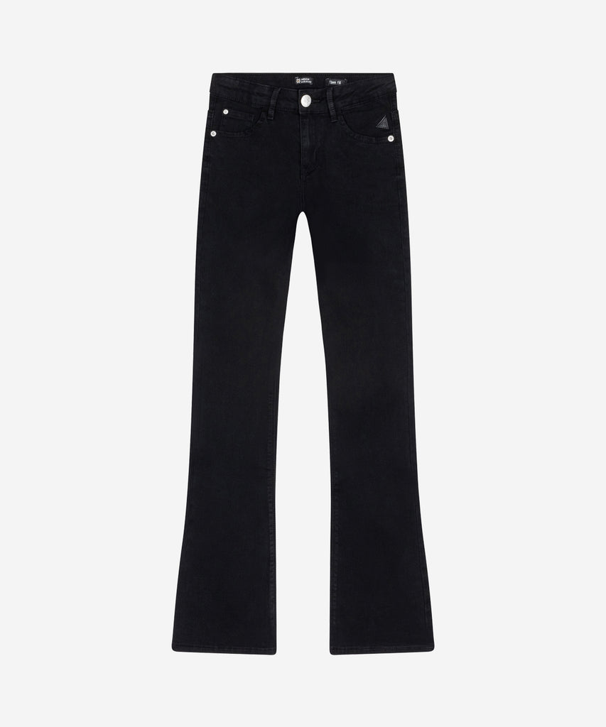 Details:&nbsp; Effortlessly stylish and comfortable, the Lola Flare Jeans in Black Denim are a versatile addition to your wardrobe. Crafted with a flare fit and featuring pockets and belt loops, these pants offer both style and convenience. Complete with a secure zip and button closure, they are perfect for any occasion.&nbsp; Color: Black denim&nbsp; Composition:&nbsp; 75% Cotton/ 23% Polyester/ 2% Elastane &nbsp;