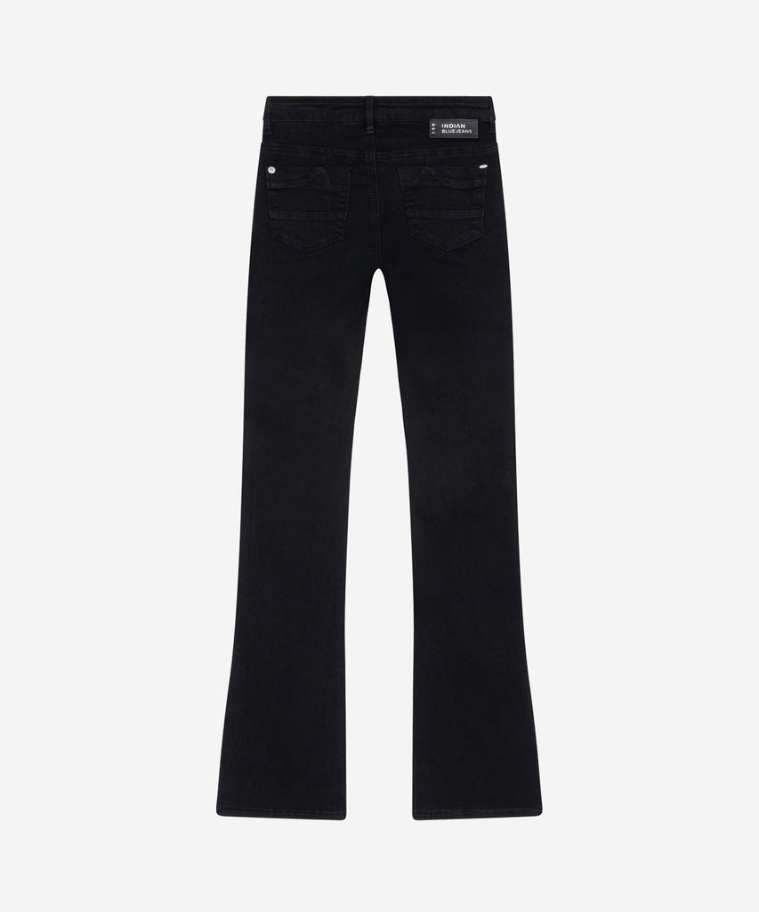 Details:&nbsp; Effortlessly stylish and comfortable, the Lola Flare Jeans in Black Denim are a versatile addition to your wardrobe. Crafted with a flare fit and featuring pockets and belt loops, these pants offer both style and convenience. Complete with a secure zip and button closure, they are perfect for any occasion.&nbsp; Color: Black denim&nbsp; Composition:&nbsp; 75% Cotton/ 23% Polyester/ 2% Elastane &nbsp;