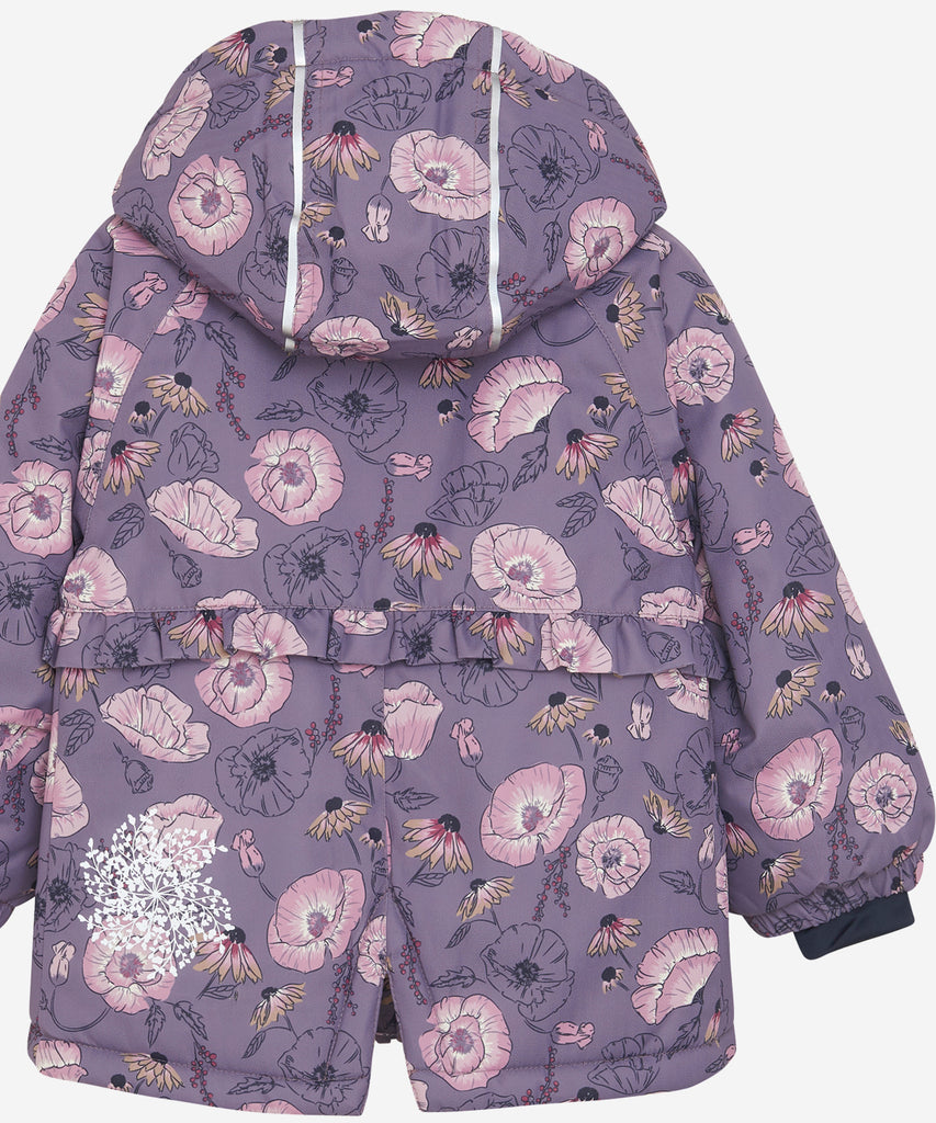 Details: Stay stylish and safe with our Winter Snow Jacket AOP Orchid Haze. This Gilrs jacket features a hood and an all over print. With added reflectors for visibility, your little one can explore fearlessly while staying visible. Expertly crafted for comfort and durability.Lining, zip closure and pockets.&nbsp; Color: Orchid haze&nbsp; Composition: Rec.Herr.bone 10000mm/8000g/m2 100% Polyester &nbsp;