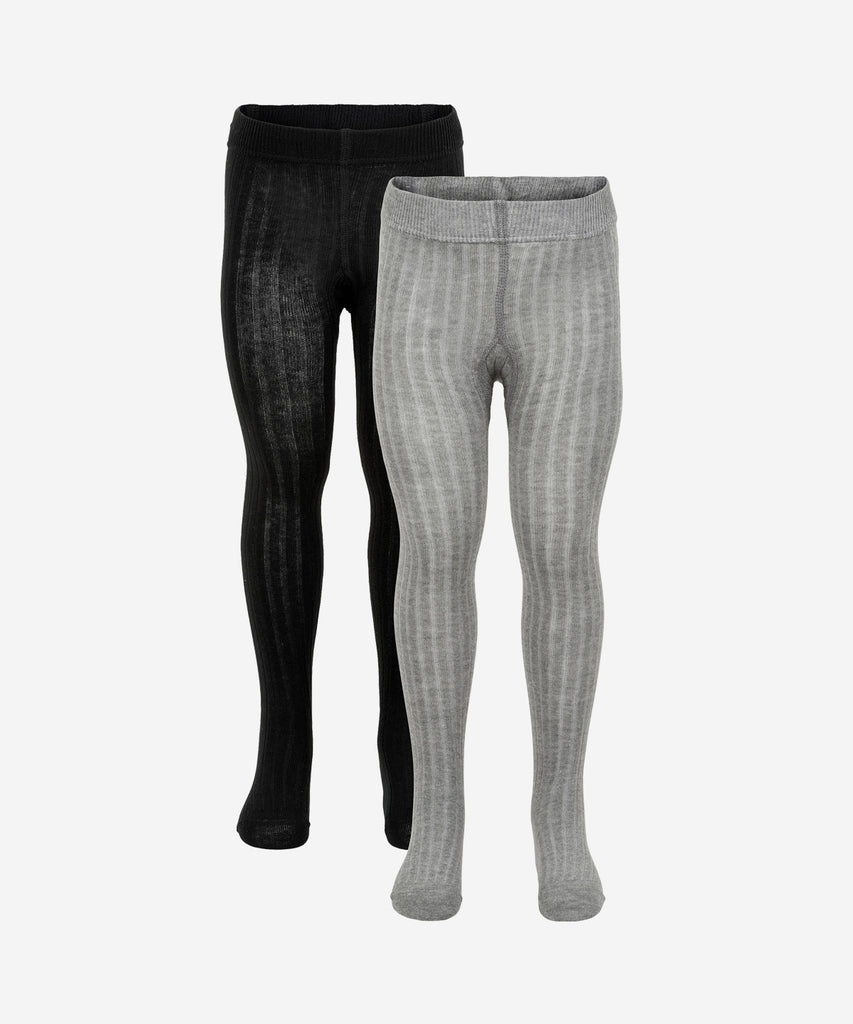 Details:&nbsp; Get the ultimate comfort with our Soft Tights 2-Pack in black and grey. Our elastic waistband ensures a perfect fit, while the soft material provides all-day comfort. Upgrade your wardrobe with this must-have essential.&nbsp;&nbsp; Color: Black grey&nbsp; Composition:&nbsp; 78% Cotton/ 19% Polyamide/ 3% Elastane&nbsp;