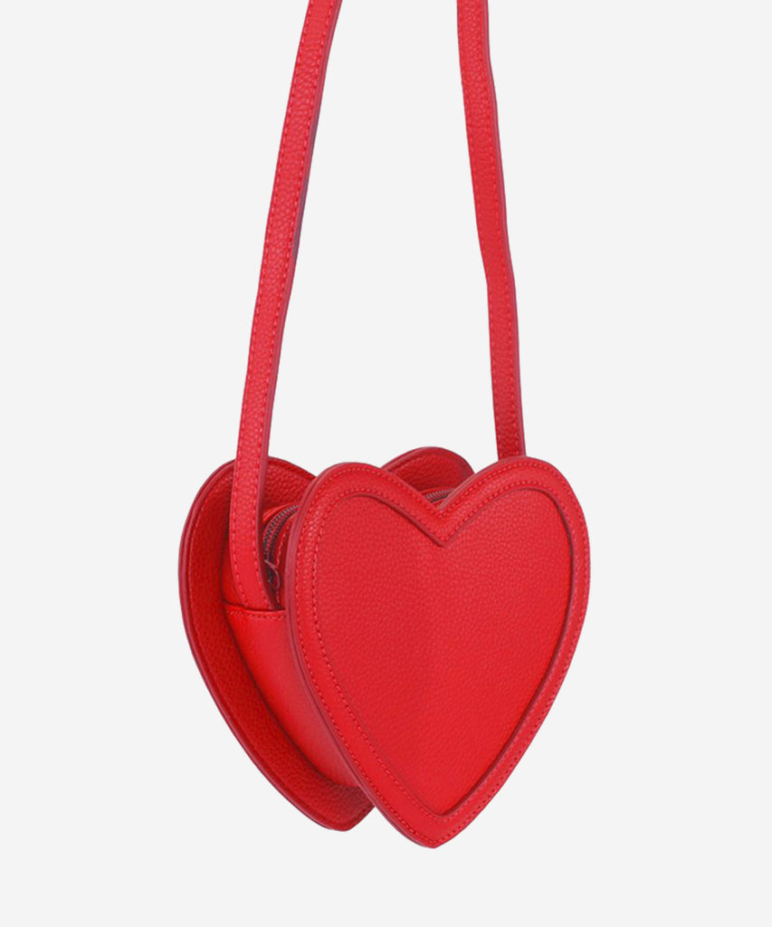 Details: &nbsp;This bag is shaped like a Heart and has a red colour on both sides.&nbsp;
Color: Red&nbsp;
Composition:&nbsp; 100% Polyurethane&nbsp;