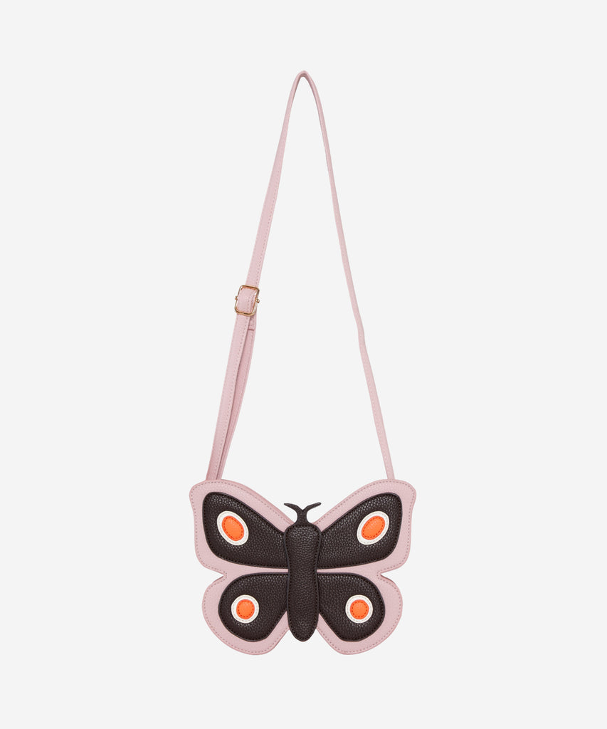 Details:&nbsp; Our Butterfly Cross Body bag is the perfect companion for any adventure! This bag features an adorable Butterfly design and zip closure to make sure your items are safe and secure. With this stylish bag, you're sure to be a hit no matter where your day takes you!&nbsp; Color: Pink lavender&nbsp; Composition:&nbsp; 100% Polyurethane&nbsp;