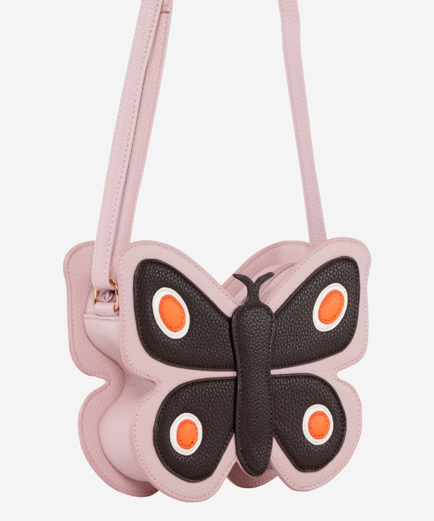 Details:&nbsp; Our Butterfly Cross Body bag is the perfect companion for any adventure! This bag features an adorable Butterfly design and zip closure to make sure your items are safe and secure. With this stylish bag, you're sure to be a hit no matter where your day takes you!&nbsp; Color: Pink lavender&nbsp; Composition:&nbsp; 100% Polyurethane&nbsp;