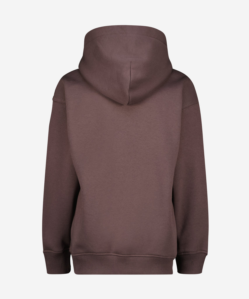 Details:&nbsp;&nbsp;This basic hooded sweater in muted purple offers a comfortable and stylish option for everyday wear. With a kangaroo pouch, ribbed arm cuffs and waistband, it combines functionality with a touch of fashion. Made from soft material, it's perfect for keeping cozy in any weather.&nbsp; Color: &nbsp;Muted purple&nbsp; Composition: 80% Cotton / 20% Polyester&nbsp;