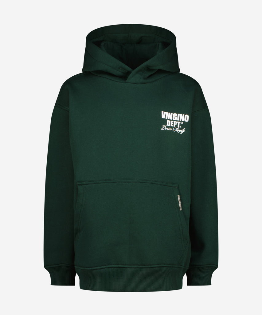 Details:&nbsp;&nbsp;This basic hooded sweater in racing green offers a comfortable and stylish option for everyday wear. With a kangaroo pouch, ribbed arm cuffs and waistband, it combines functionality with a touch of fashion. Made from soft material, it's perfect for keeping cozy in any weather.&nbsp; Color: &nbsp;Racing green&nbsp; Composition: 80% Cotton / 20% Polyester&nbsp;