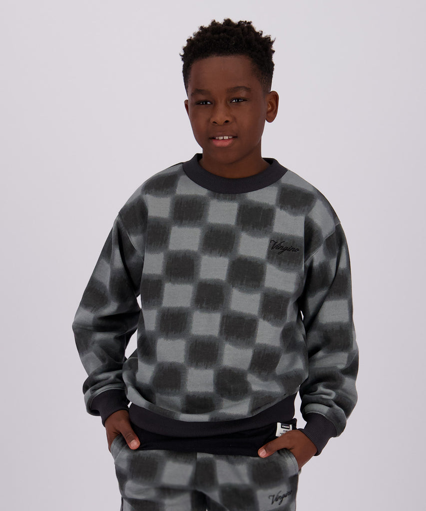 Details:&nbsp;Expertly crafted, the Nackerd Sweater features a classic round neckline and ribbed arm cuffs and waistband for a comfortable fit. The checkered deep black pattern adds a touch of sophistication to this versatile sweater. Elevate your style with this must-have piece.&nbsp; &nbsp;Color: &nbsp;Deep black&nbsp; Composition: 100% Cotton &nbsp;