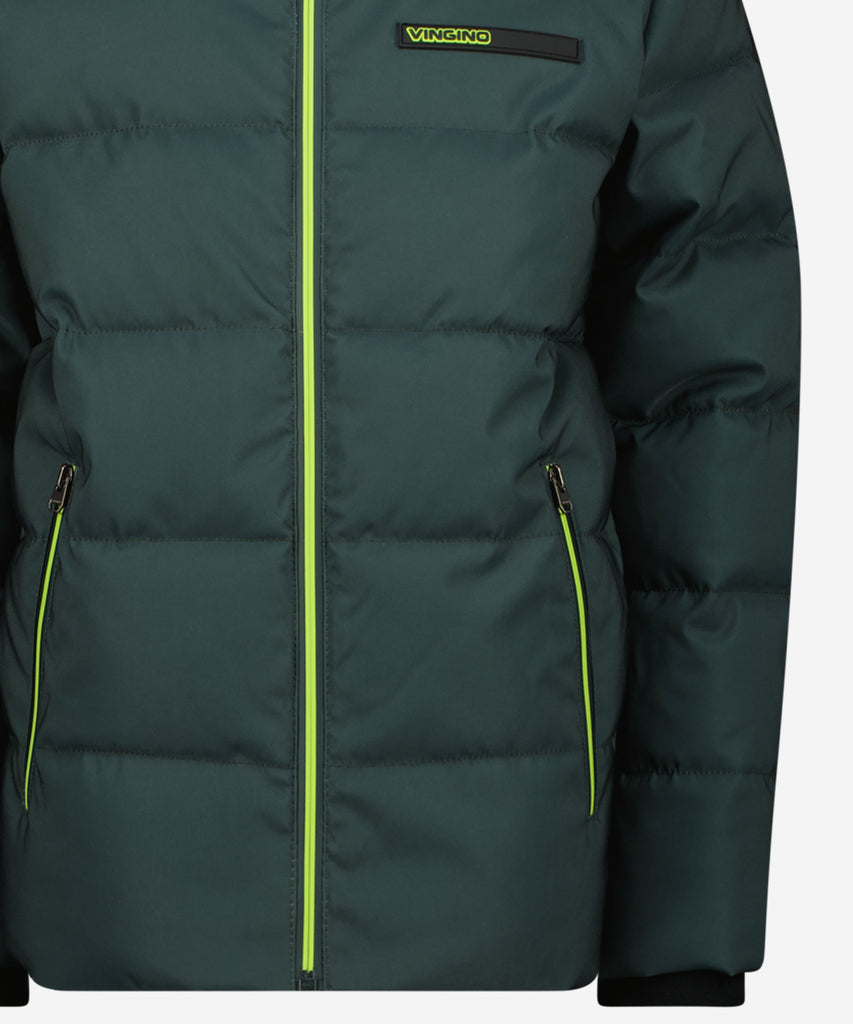 Details: &nbsp;Expertly designed for harsh winter conditions, the Terrel Padded Winter Outdoor Jacket in Dark Green ensures maximum warmth and protection. The fleece lining on the inside provides added insulation, while the contrasting zip closure and convenient pockets add both functionality and style. Stay warm and stylish this winter with Terrel. Color: Dark green&nbsp; Composition:&nbsp; 100% Polyester &nbsp;