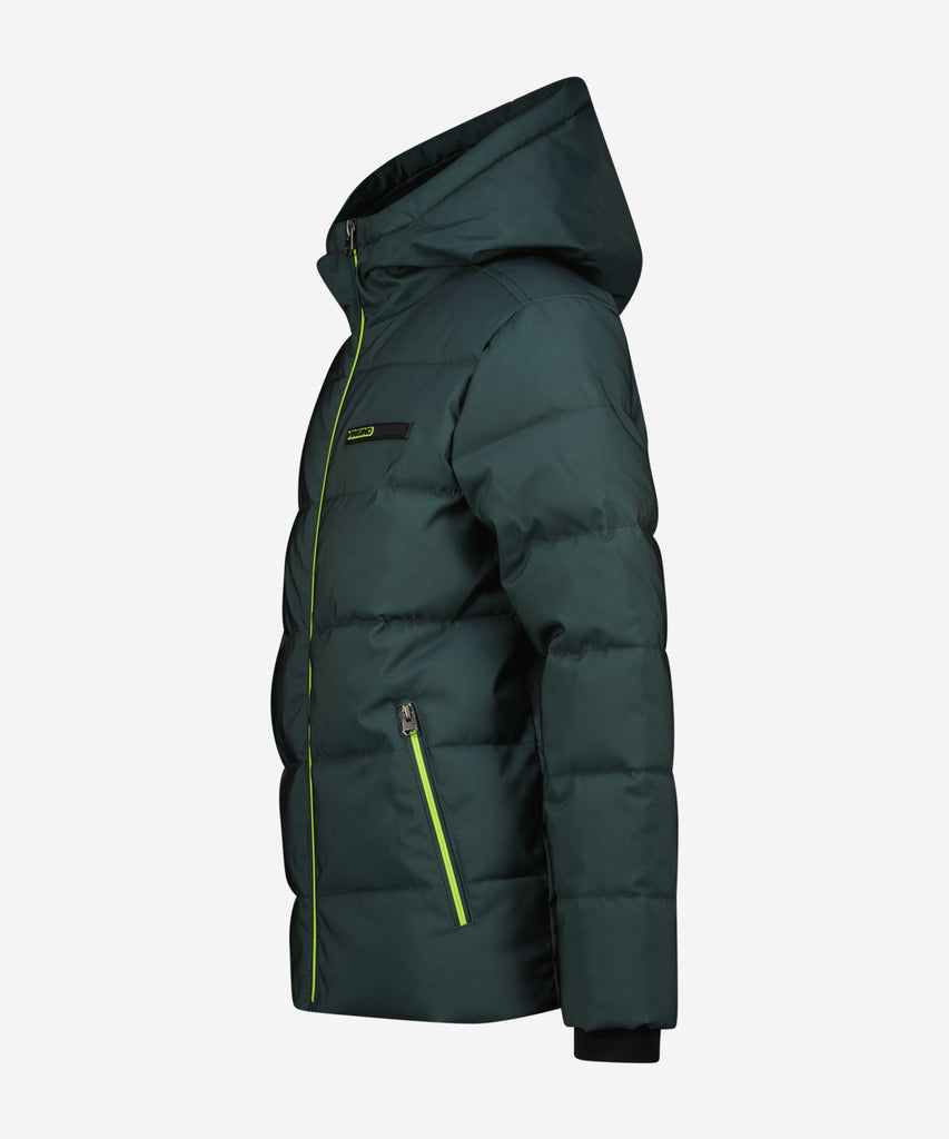 Details: &nbsp;Expertly designed for harsh winter conditions, the Terrel Padded Winter Outdoor Jacket in Dark Green ensures maximum warmth and protection. The fleece lining on the inside provides added insulation, while the contrasting zip closure and convenient pockets add both functionality and style. Stay warm and stylish this winter with Terrel. Color: Dark green&nbsp; Composition:&nbsp; 100% Polyester &nbsp;