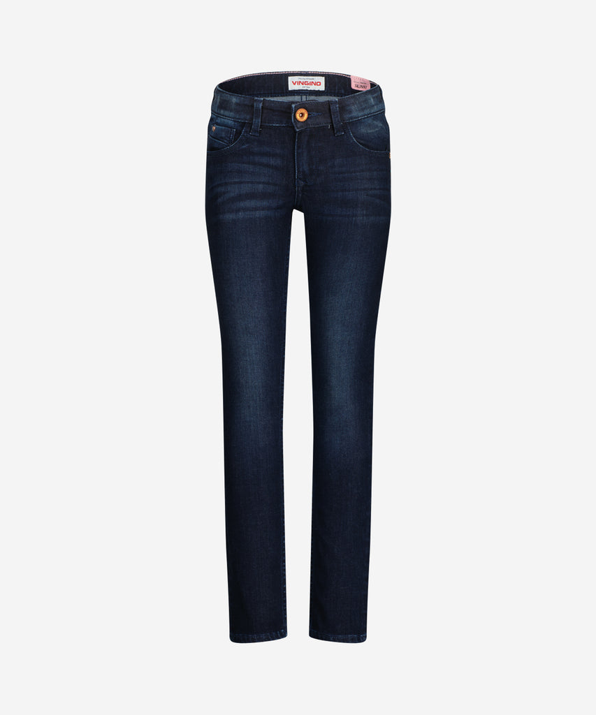 Details:&nbsp;Expertly crafted from deep dark blue denim, the Amia skinny jeans are the perfect combination of style and comfort. With belt loops, pockets, and a zip and button closure, these jeans are both practical and fashionable. Elevate your wardrobe with these must-have jeans.&nbsp;
Color:&nbsp; Deep dark denim blue&nbsp;
Composition:&nbsp; 72% Cotton / 27% Polyester / 1% Elastane &nbsp;