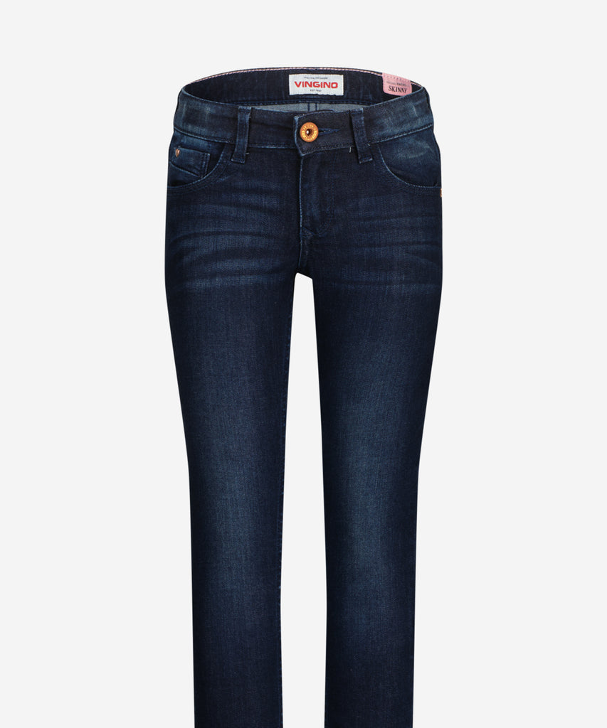 Details:&nbsp;Expertly crafted from deep dark blue denim, the Amia skinny jeans are the perfect combination of style and comfort. With belt loops, pockets, and a zip and button closure, these jeans are both practical and fashionable. Elevate your wardrobe with these must-have jeans.&nbsp;
Color:&nbsp; Deep dark denim blue&nbsp;
Composition:&nbsp; 72% Cotton / 27% Polyester / 1% Elastane &nbsp;