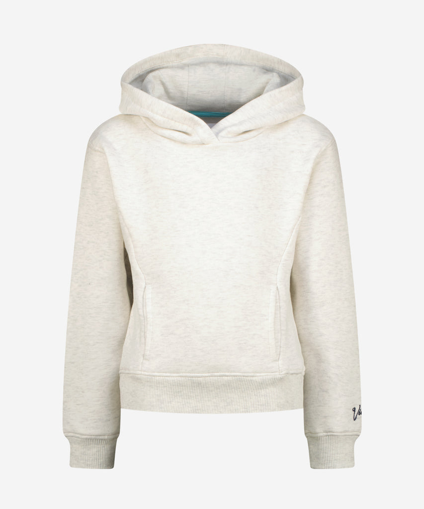 Details: &nbsp;The Nammie Hoodie Flower Light Grey Melee is a comfortable and stylish hooded sweater that features ribbed arm cuffs and waistband for a snug fit. With pockets for added convenience, this light grey melee hoodie is the perfect addition to your wardrobe. Stay warm and trendy with Nammie.&nbsp;
Color: Light grey melee&nbsp;
Composition: 80% Cotton / 20% Polyester &nbsp;