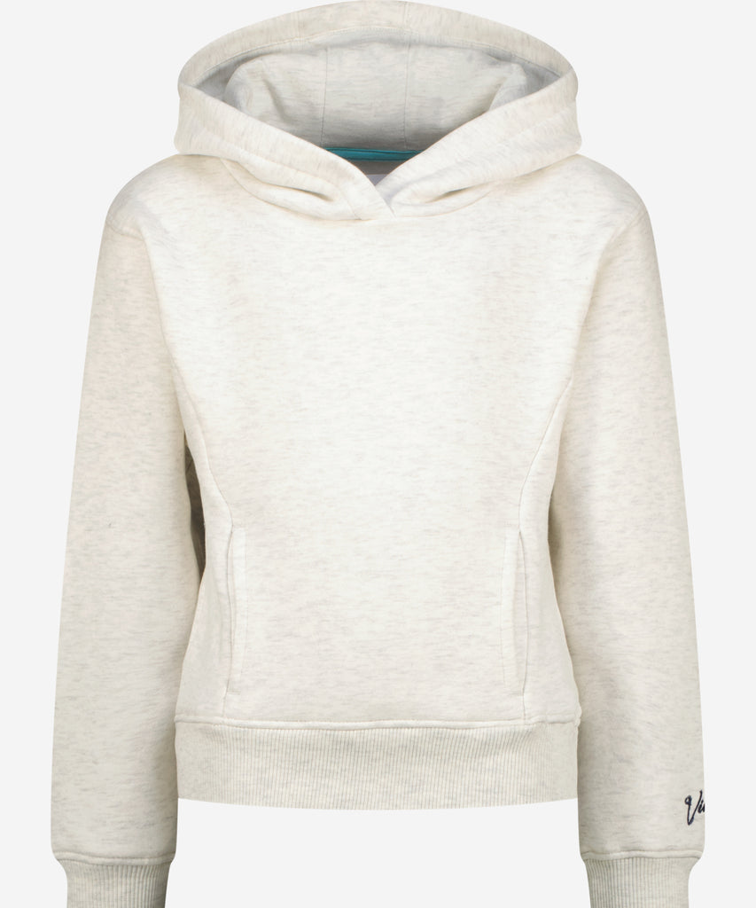 Details: &nbsp;The Nammie Hoodie Flower Light Grey Melee is a comfortable and stylish hooded sweater that features ribbed arm cuffs and waistband for a snug fit. With pockets for added convenience, this light grey melee hoodie is the perfect addition to your wardrobe. Stay warm and trendy with Nammie.&nbsp;
Color: Light grey melee&nbsp;
Composition: 80% Cotton / 20% Polyester &nbsp;