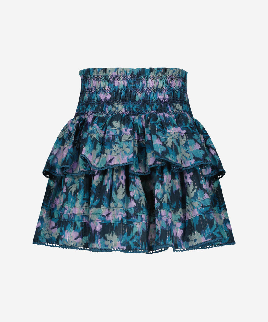 Details:&nbsp;Crafted with an elastic waistband, the Qarlieke Smoked Layered Skirt in deep black features an exquisite all-over flower design. Perfect for any occasion, this skirt adds a touch of elegance and femininity to your wardrobe.&nbsp;
Color: &nbsp;Deep black&nbsp;
Composition:&nbsp; 95% Cotton / 5% Metallic &nbsp;