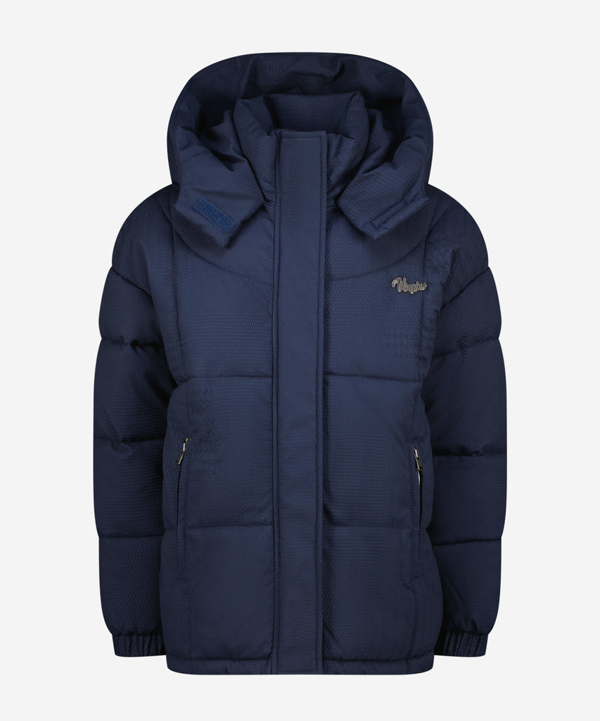 Details:&nbsp; Stay warm and stylish this winter with our Tanishe Quilted Winter Outdoor Jacket in Dark Blue. Crafted with a hood and quilted design, this jacket also features a water repellent finish, zip closure, and pockets. Keep the cold out while looking your best.&nbsp; Color: Dark blue&nbsp; Composition:&nbsp; 100% Polyester &nbsp;