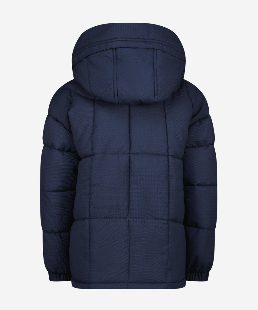 Details:&nbsp; Stay warm and stylish this winter with our Tanishe Quilted Winter Outdoor Jacket in Dark Blue. Crafted with a hood and quilted design, this jacket also features a water repellent finish, zip closure, and pockets. Keep the cold out while looking your best.&nbsp; Color: Dark blue&nbsp; Composition:&nbsp; 100% Polyester &nbsp;