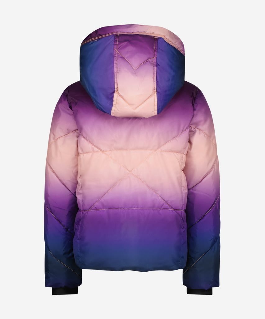 Details:&nbsp; Stay warm and stylish this winter with our Tarijke Winter Padded Outdoor Jacket. This hooded jacket features a gradient purple crush design and a zip closure for added convenience. The fleece lining on the inside will keep you cozy while the pockets offer ample storage space. Perfect for all your outdoor adventures.&nbsp; Color: Purple&nbsp; Composition:&nbsp; 100% Polyester &nbsp;