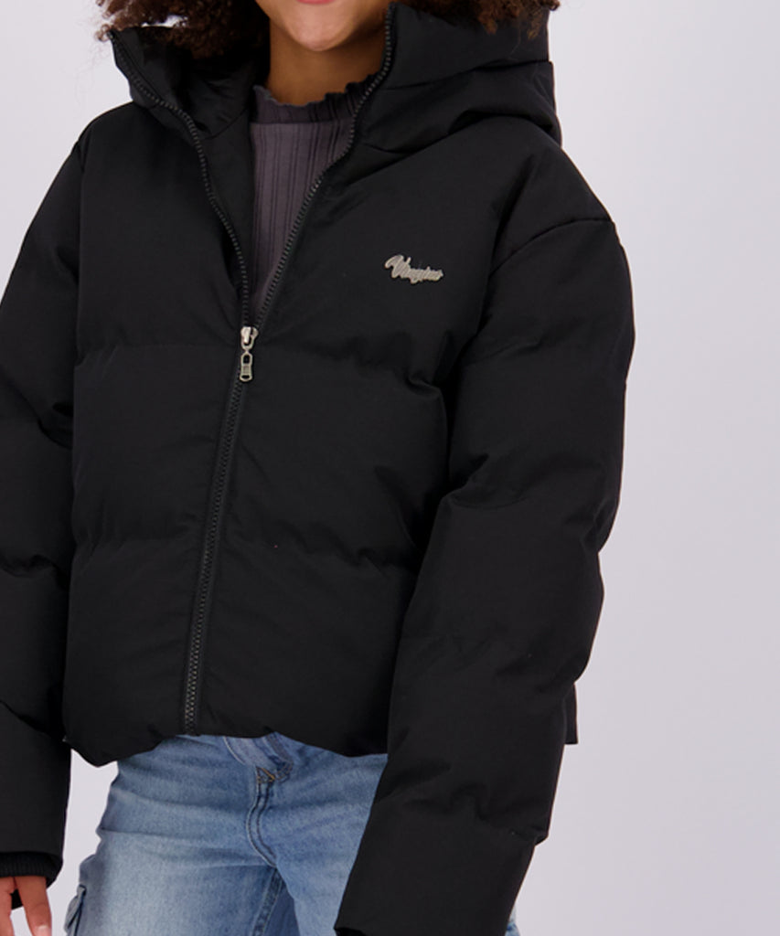 Details: &nbsp;Expertly designed for the coldest winter weather, the Tezia Padded Winter Outdoor Jacket in Deep Black will keep you warm and stylish. Featuring a zip closure for extra insulation and convenient pockets for your essentials, this hooded jacket is a must-have for any outdoor enthusiast. Color: Deep black&nbsp; Composition:&nbsp; 100% Polyester &nbsp;