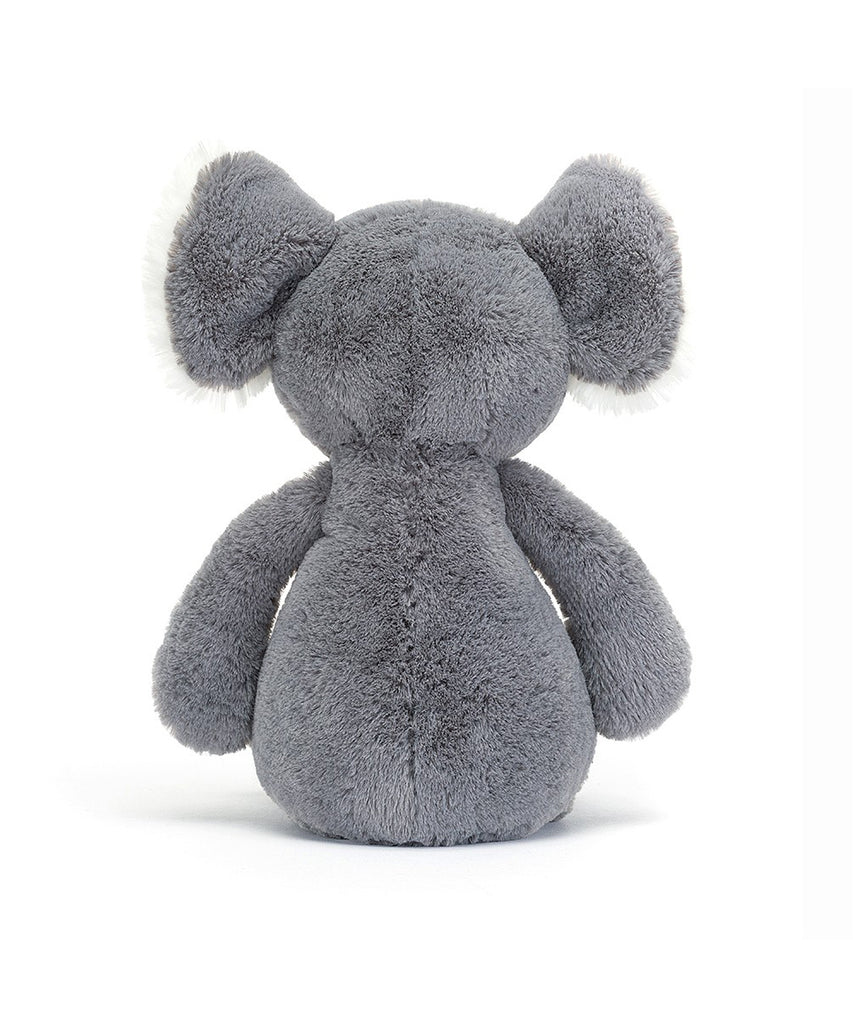 JellyCat London  Your new best mate, mate!  All the way from sunny Australia, it's Bashful Koala Medium! This cuddler from Down Under has the softest grey fur and flopsy limbs for bonza cuddles. A big, squidgy nose in charcoal grey, fluffy white ears, and you're away! Start up the barbie - we've got a new guest!   28 x 12cm  Tested to and passes the European Safety Standard for toys: EN71 parts 1, 2 & 3 for all ages.  Suitable from birth. 