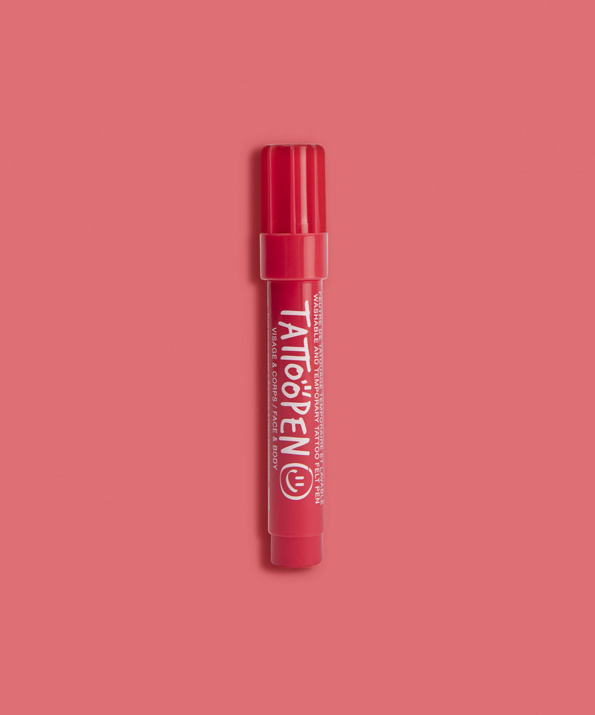 Nailmatic   TEMPORARY FELT PEN in Red.  Vegan, Cruelty-free.  TATTOOPEN makes skin art beyond easy to try and have fun with. This red felt pen enables you to create washable temporary tattoos. Red temporary tattoo pen for face and body. With TATTOOPEN, escape to an unknown territory: skin art. An exclusive adventure for children and adults. Easy-to-use, dries quickly, washable.  Sensitive skins allowed: 60% water-based.  Dermatologically and ophthalmologically tested.  Made in Italy 